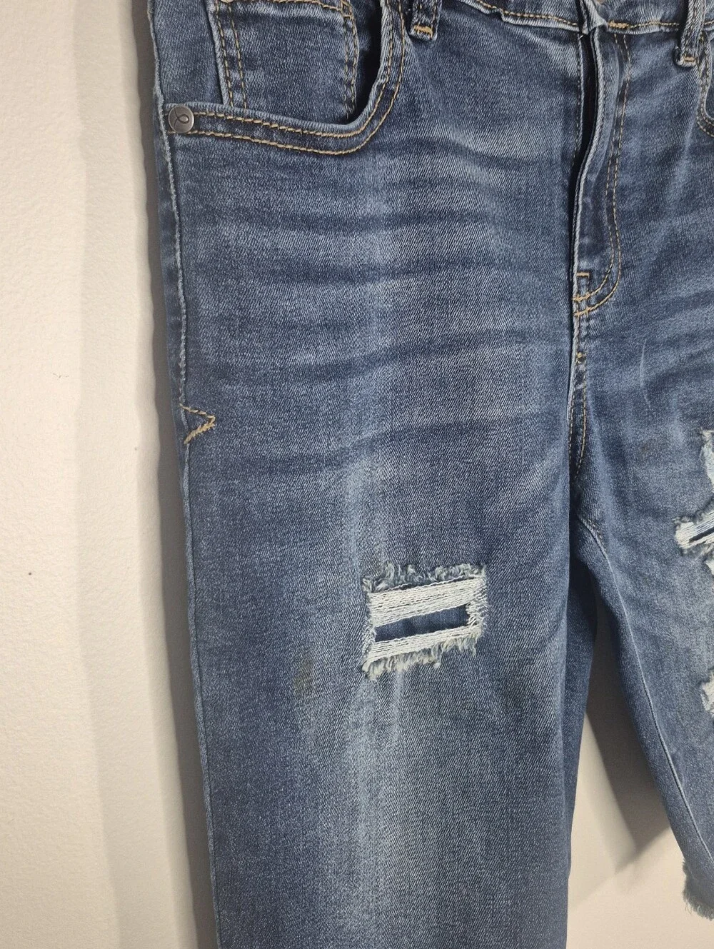 Art Class Distressed Girls Size 16 Denim Shorts - Blue